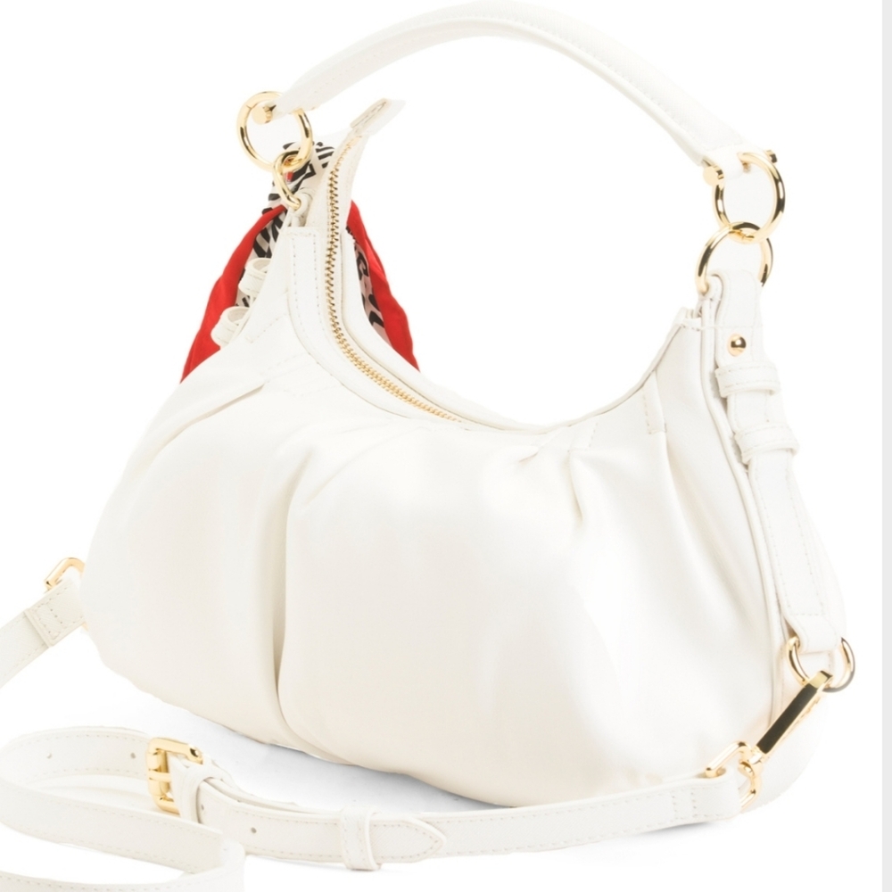 Love Moschino White Crescent Bag with Scarf - Picture 2 of 5